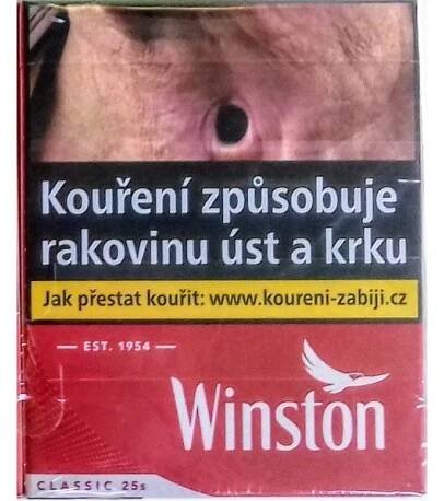 Kartonové balení cigarety s filtrem tvrdá krabička Winston Classic 25s kolek R 190 Kč 8x25 ks