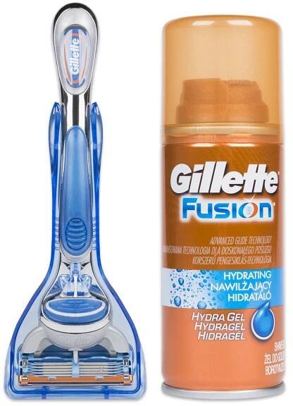 Kazeta GILLETTE Fusion /strojek + gel na holení 75 ml/ 129 Kč