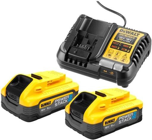 Nabíječka 12-18V XR Li-Ion + 2 x akumulátor 18V 5,0Ah POWERSTACK DeWALT DCB1104H2