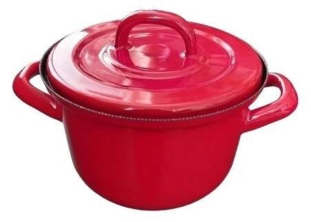BERYL hrnec s poklicí 24 cm 6,1 lt, ČERVENÝ