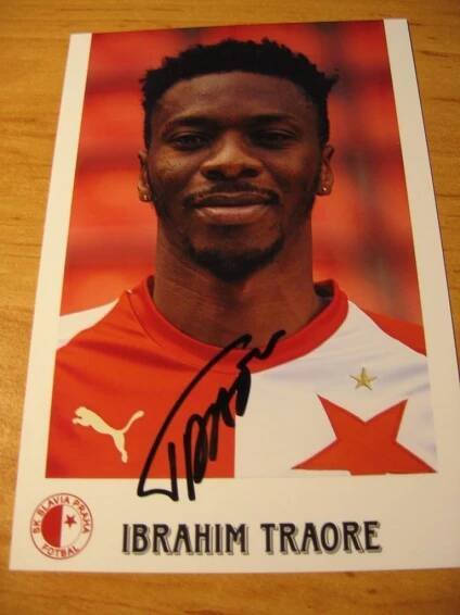 Ibrahim Traore -Slavia Praha - orig. autogram