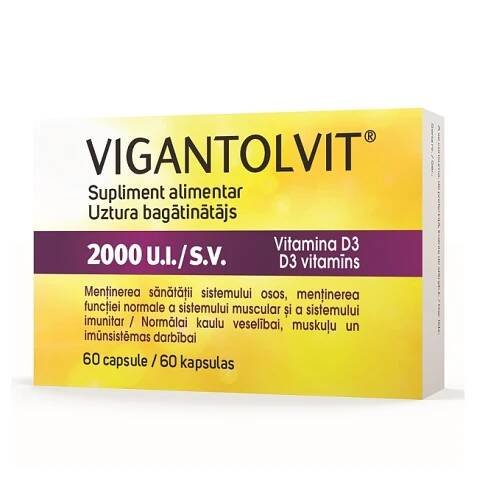 Vigantolvit 2000 U.I. Vitamina D3, 60 capsule, Catalent