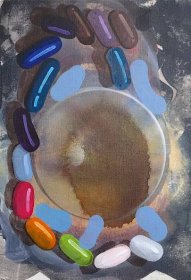 Balonky, 48 x 70 cm, akryl, plátno, 2017