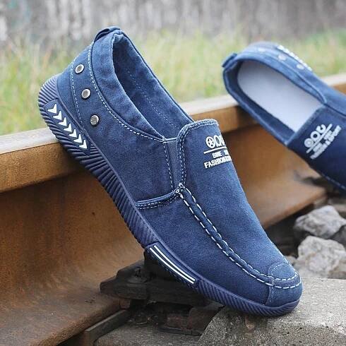 Pánské ležérní plátěné ploché slip on mokasíny lehké boty pro řidiče prodyšné boty na loď – koupit za nízké ceny na marketplace Joom