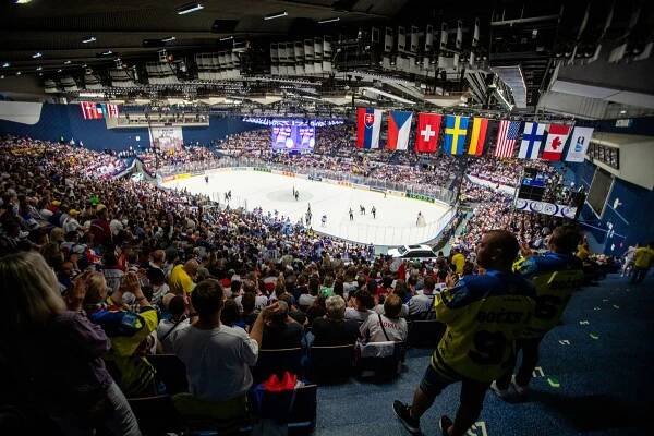 Ilustrační foto - Utkání skupiny B mistrovství světa v ledním hokeji: Švédsko - Slovensko, 21. května 2024, Ostravar Aréna, Ostrava. Ostravar Aréna. 