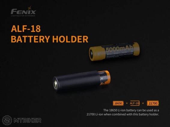 Fenix ALF-18 redukcia akumulátora z 21700 na 18650