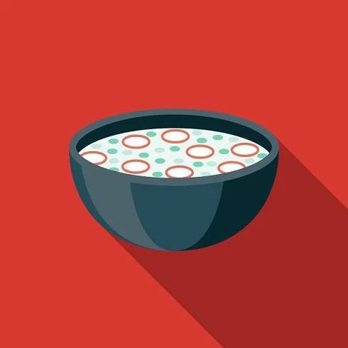 ikona ruského jídla okroshka - kvas stock ilustrace