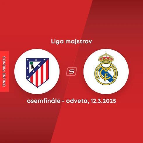 ONLINE: Atlético Madrid - Real Madrid dnes, Liga majstrov LIVE (odveta osemfinále)