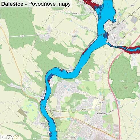 Dalešice - mapy | Kurzy.cz