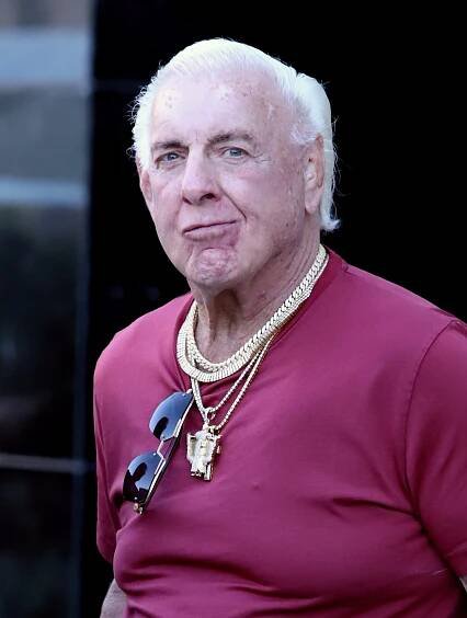Ric Flair leaving a lunch meeting.