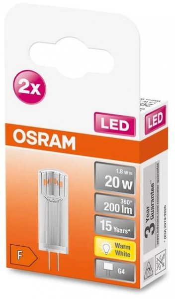 LED žárovka LED G4 corn 1,8W = 20W 200lm 2700K Teplá 300° OSRAM Star 2PAK