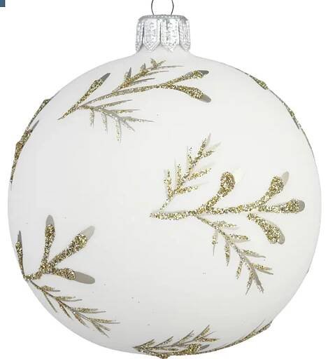 Decor by Glassor Vánoční ozdoba matně bílá s větvičkami