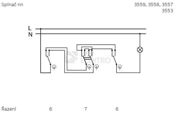 Obrázek produktu ABB Classic vypínač č.7 jasně bílá 3553-07289 B1 1