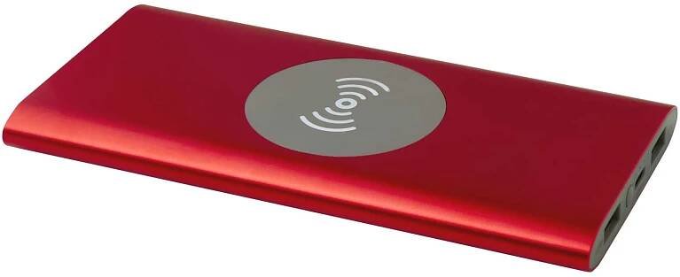 Bezdrátová powerbanka typu C Juice z recyklovaného hliníku, 8000 mAh - red