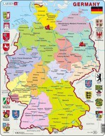 Larsen Politická mapa Německo 48 dílků od 120 Kč