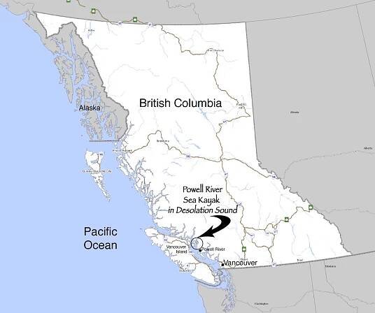 Britská kolumbie na mapě - Mapa britská kolumbie (British Columbia - Kanada)