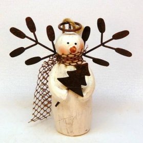 Ganz country angel snowman Christmas ornament