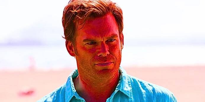 Michael C Hall looking serious as Dexter Morgan in Dexter.