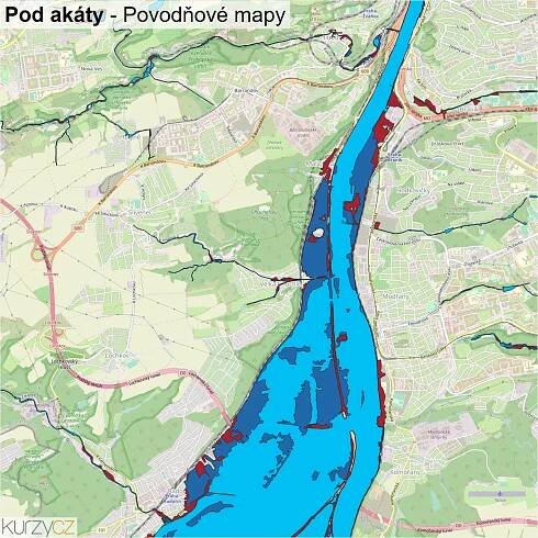 Pod akáty - mapy | Kurzy.cz