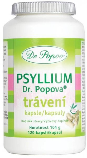 Dr. Popov Psyllium na trávení 120 kapslí
