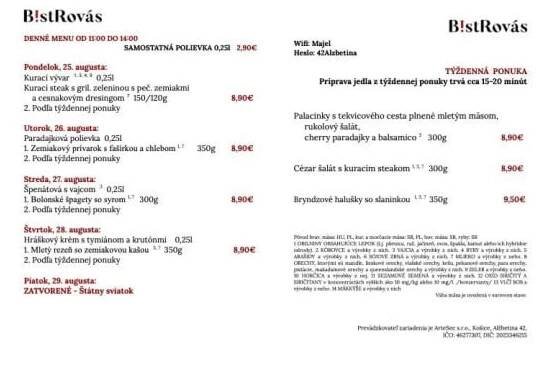 Denné menu Košický región - zoznam menu | restauracie.sk