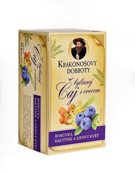 Čaje a kávy | čaj Borůvka, rakytník a lipový květ | Krakonošovy dobroty
