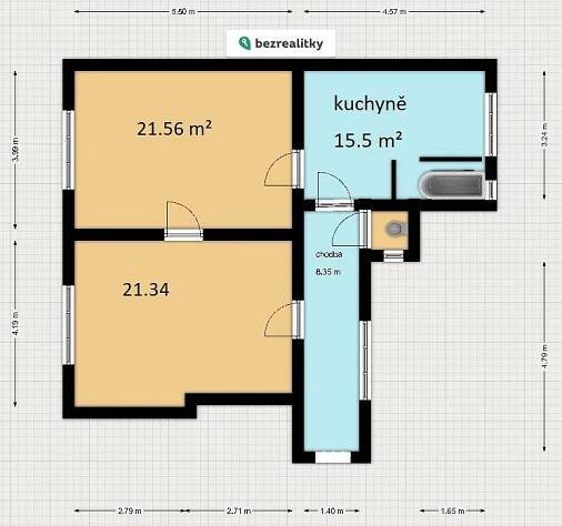 2+1 72 m byt Olomouc - 2