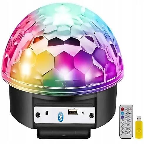 DISKO PROJEKTOR DISCO KOULE LED REFLEKTOR BAREVNÝ MP3 USB S DÁLKOVÝM OVLÁDÁNÍM
