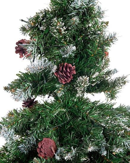 Zasněžený umělý vánoční stromek se světly 180 cm zelený PALOMAR_782974
