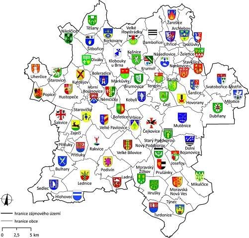 Digitální atlas zaniklých krajin - Symbolika regionů, míst a obcí
