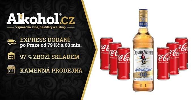 Párty Set Captain Morgan Spiced Gold Alcohol Free 0,7l 0% + 6× Coca Cola 0,33l