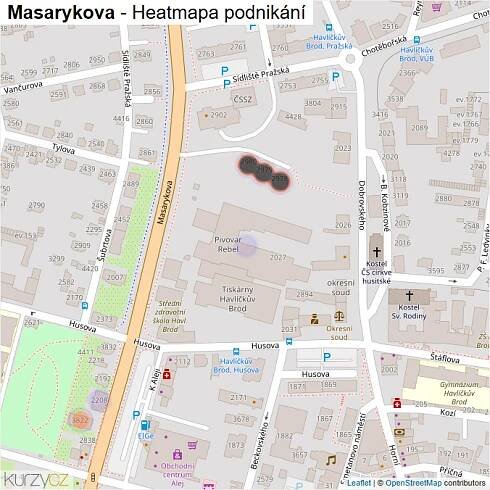 Mapa Masarykova - Firmy v ulici.