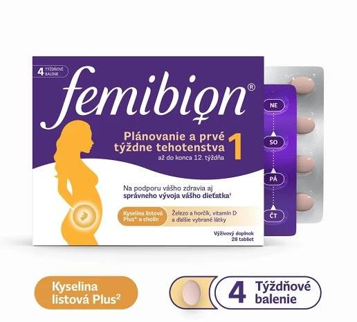 Femibion 1 Plánovanie a prvé týždne tehotenstva, 28 tbl 1×28 tbl, výživový doplnok