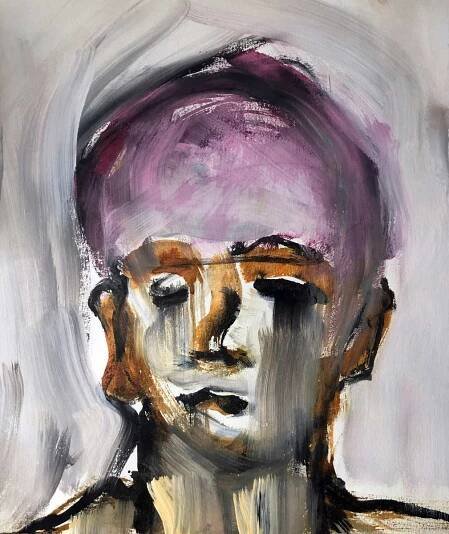 Klaus Becker – Sketch on paper – Jeune garçon – 51x54cm