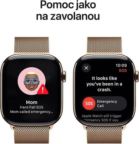 Apple Watch Series 10 46mm Cellular Zlatý titan se zlatým milánským tahem - M/L
