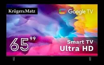 Televizor Televizor Kruger&Matz 65" UHD Google TV 5.0 DVB-T2/T/C H.265 HEVC