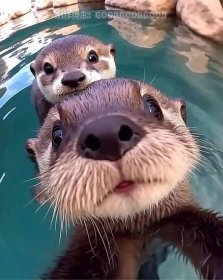 Discover Animal on Instagram: “What is your favorite picture 1-7! 🦦💙 Beautiful art via Goodgoodgood” Otters, Cute Ferrets, Otters Cute
