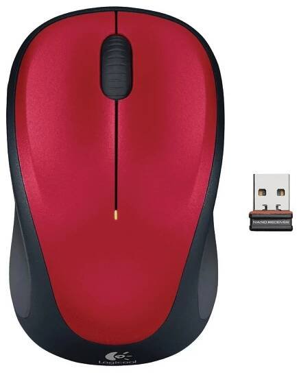 Logitech M235 myš, červená
