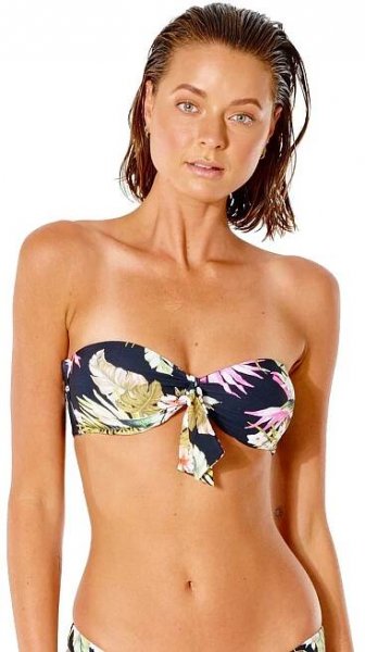 plavky Rip Curl On The Coast Bandeau Bikini Top - Black