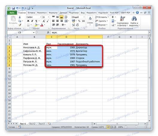 Plnění databáze s daty v aplikaci Microsoft Excel