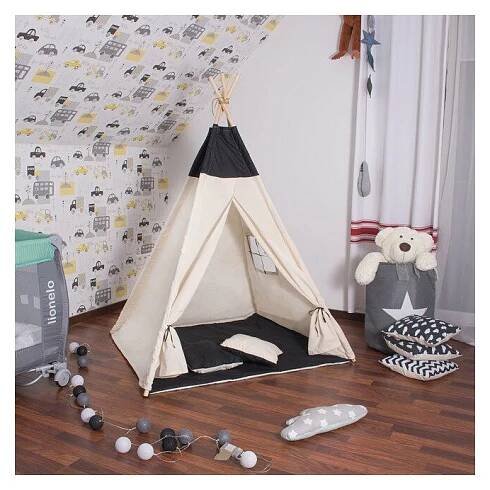 Teepee stan pro děti SPRINGOS Černý Wigwam