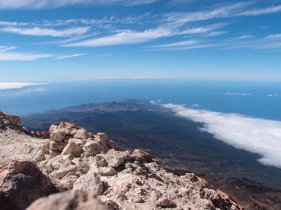 La Palma a La Gomera - pohled z Pico del Teide - Cesta nahoru