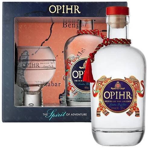 Gin Opihr Oriental Spiced 700 ml sada v kartonu se 2 sklenicemi