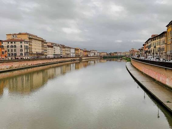 View of Arno River in Pisa, ITaly