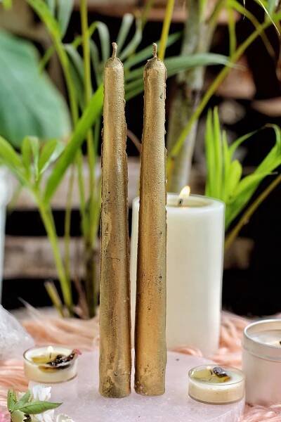 Gold Taper Candle - Set Of 5