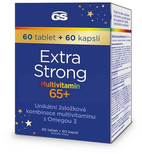 GS Extra Strong Multivitamin 65+ 60 tablet + 60 kapslí dárkové balení 2023