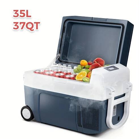 Versatile Fridge, 59QT (14.53gal) Compressor Electric Cooler, Temperature Range -13 to 122 Degrees *, Dual-use Freezer Compatible with Hot An