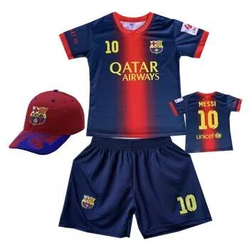 Numberoplus Premium dětský fotbalový dres + fotbalová kšiltovka Barcelona FC - Lionel Messi 10 Velikost: 10-let (vel.134)