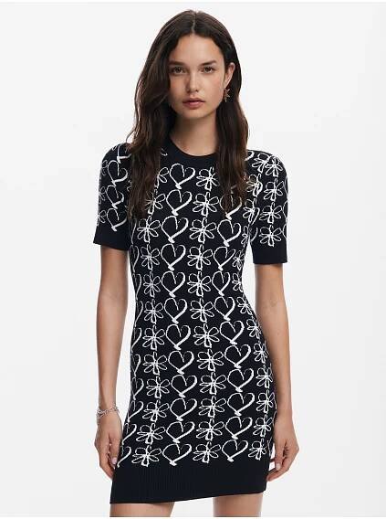 Dámské šaty DESIGUAL 24WWVF10 2000 VEST COEURS LACROIX 2000 BLACK - DESIGUAL - 24WWVF10 2000 VEST COEURS LACROIX