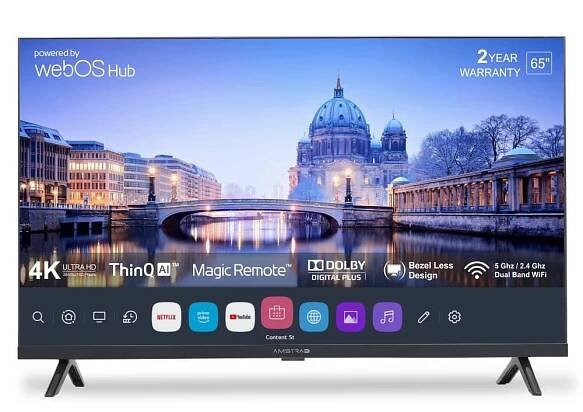 Amstrad 65 Inch Ultra HD WebOS Smart LED TV - AM65UWGTA